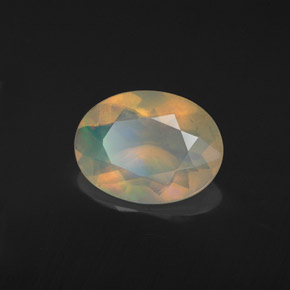 Ópalo multicolor natural de 1,53 ct, corte óvalo, transparente