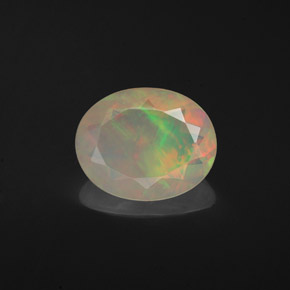 Ópalo multicolor natural de 1,40 ct, corte óvalo, translúcido