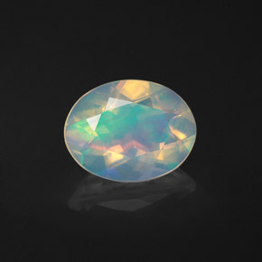 Ópalo multicolor natural de 1,10 ct, corte óvalo, transparente