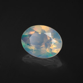 Ópalo multicolor natural de 1,10 ct, corte óvalo, transparente