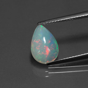 Ópalo multicolor natural de 1,37 ct, transparente, transparente / translúcido