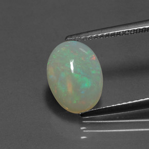 Ópalo multicolor natural de 1,62 ct, transparente, transparente / translúcido
