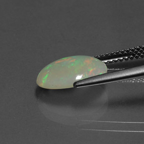 Ópalo multicolor natural de 1,62 ct, transparente, transparente / translúcido
