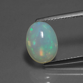 Ópalo multicolor natural de 2,16 ct, transparente, transparente / translúcido