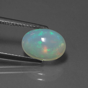 Ópalo multicolor natural de 2,16 ct, transparente, transparente / translúcido