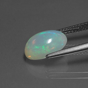 Ópalo multicolor natural de 2,16 ct, transparente, transparente / translúcido