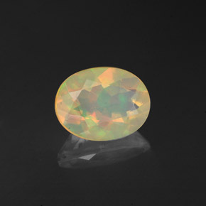 Ópalo multicolor natural de 1,22 ct, transparente, transparente / translúcido