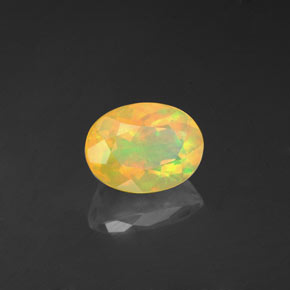 Ópalo multicolor natural de 1,10 ct, transparente, transparente / translúcido