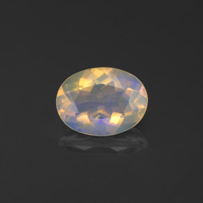 Ópalo multicolor natural de 0,84 ct, transparente, transparente / translúcido