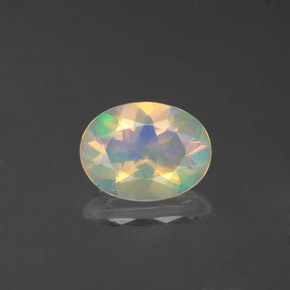 Ópalo multicolor natural de 0,83 ct, transparente, transparente / translúcido