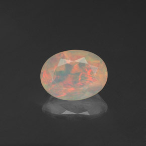 Ópalo multicolor natural de 0,89 ct, transparente, transparente / translúcido