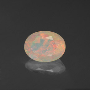 Ópalo multicolor natural de 0,89 ct, transparente, transparente / translúcido
