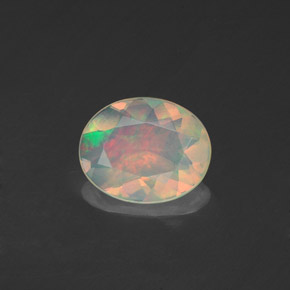 Ópalo multicolor natural de 0,80 ct, transparente, transparente / translúcido
