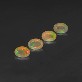 Gemas de ópalo multicolor natural de  ct, transparente, transparente / translúcido