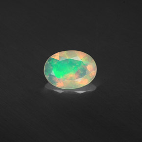 Ópalo multicolor natural de 0,37 ct, transparente, transparente / translúcido