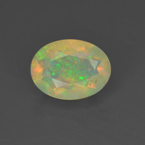 Ópalo multicolor natural de 0,88 ct, corte óvalo, transparente
