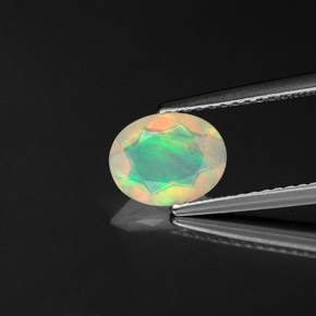 Ópalo multicolor natural de 0,73 ct, transparente, transparente / translúcido