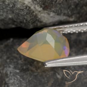 Ópalo Multicolor natural de 0.85 ct, En forma de pera, Transparente