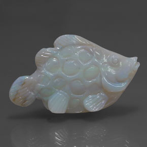Ópalo multicolor natural de 23,81 ct, forma elegante, opaco