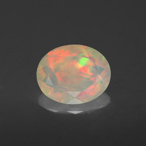 Ópalo multicolor natural de 1,42 ct, transparente, transparente / translúcido
