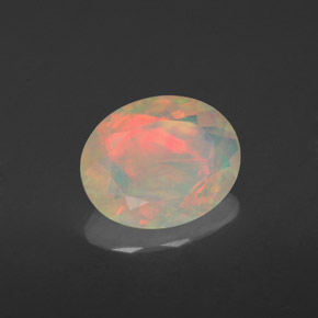 Ópalo multicolor natural de 1,42 ct, transparente, transparente / translúcido