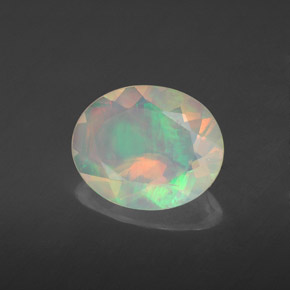 Ópalo multicolor natural de 1,52 ct, transparente, transparente / translúcido