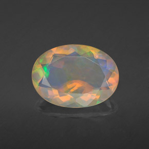 Ópalo multicolor natural de 1,97 ct, transparente, transparente / translúcido