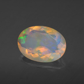 Ópalo multicolor natural de 1,97 ct, transparente, transparente / translúcido
