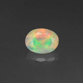 Ópalo multicolor natural de 0,96 ct, transparente, transparente / translúcido