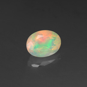 Ópalo multicolor natural de 0,96 ct, transparente, transparente / translúcido