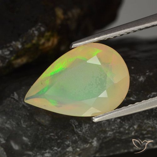 1.90ct Natural Multicolor Ópalo, En forma de pera, Transparente, Photo A