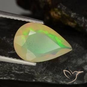 Ópalo Multicolor natural de 1.90 ct, En forma de pera, Transparente