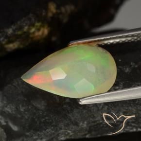 Ópalo Multicolor natural de 1.90 ct, En forma de pera, Transparente