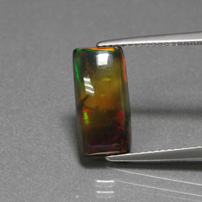 Ópalo Multicolor natural de 2.73 ct, Corte Baguette, Transparente / Translúcido