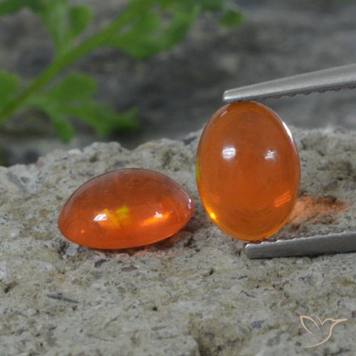 1.41ctw Natural Naranja rojizo oscuro Ópalo, Ovalada, Transparente