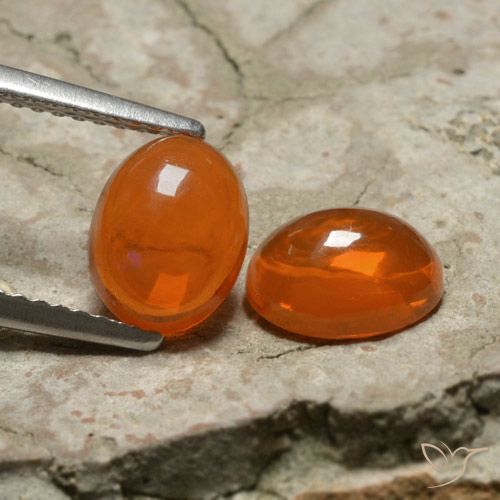 1.81ctw Natural Naranja fuego Ópalo, Ovalada, Transparente