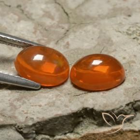 Gemas de Ópalo Naranja fuego natural de 1.81 ct, Ovalada, Transparente