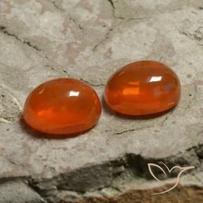 Gemas de Ópalo Naranja intenso natural de 2.03 ct, Ovalada, Transparente