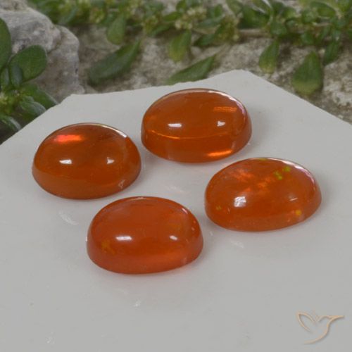 3.82ctw Natural Naranja fuego Ópalo, Ovalada, Transparente