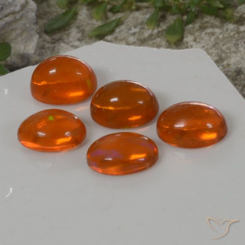 4.79ctw Natural Naranja fuego Ópalo, Ovalada, Transparente
