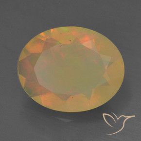 Ópalo Multicolor natural de 1.30 ct, Ovalada, Translúcido