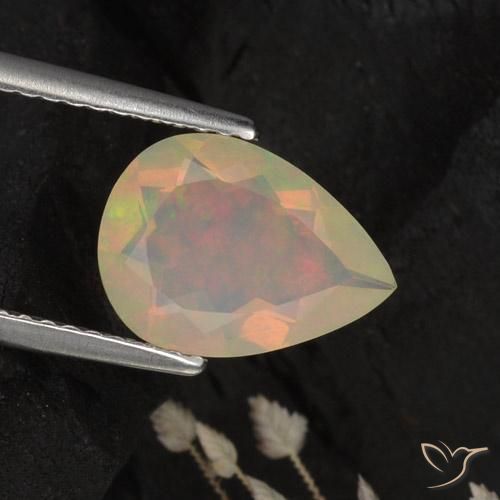 1.42ct Natural Multicolor Ópalo, En forma de pera, Translúcido