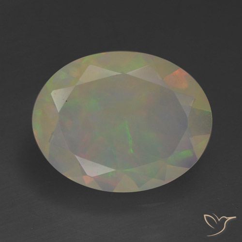 1.10ct Natural Multicolor Ópalo, Ovalada, Translúcido