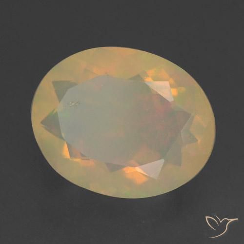 Ópalo Multicolor natural de 1.42 ct, Ovalada, Transparente