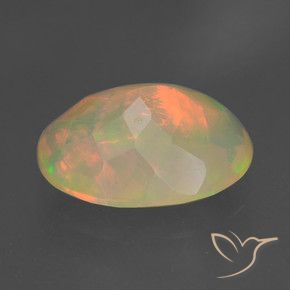 Ópalo Multicolor natural de 1.33 ct, Ovalada, Transparente