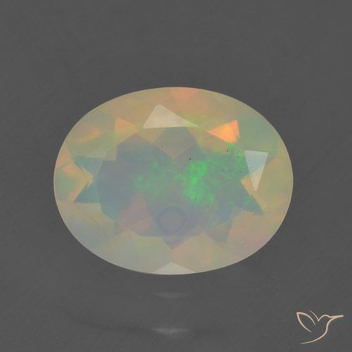 1.40ct Natural Multicolor Ópalo, Ovalada, Transparente