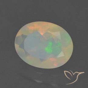 Ópalo Multicolor natural de 1.40 ct, Ovalada, Transparente