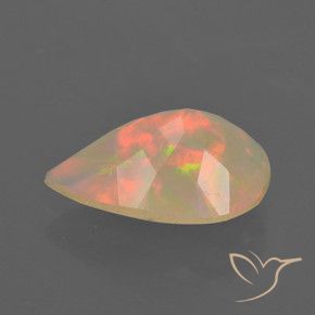 Ópalo Multicolor natural de 1.56 ct, En forma de pera, Translúcido