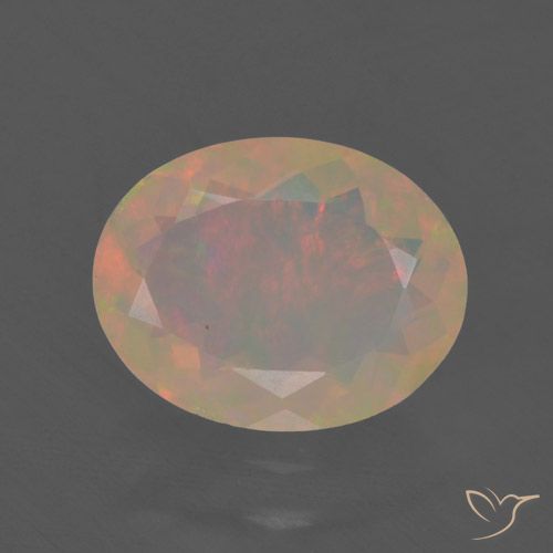 1.37ct Natural Multicolor Ópalo, Ovalada, Translúcido