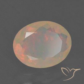Ópalo Multicolor natural de 1.37 ct, Ovalada, Translúcido
